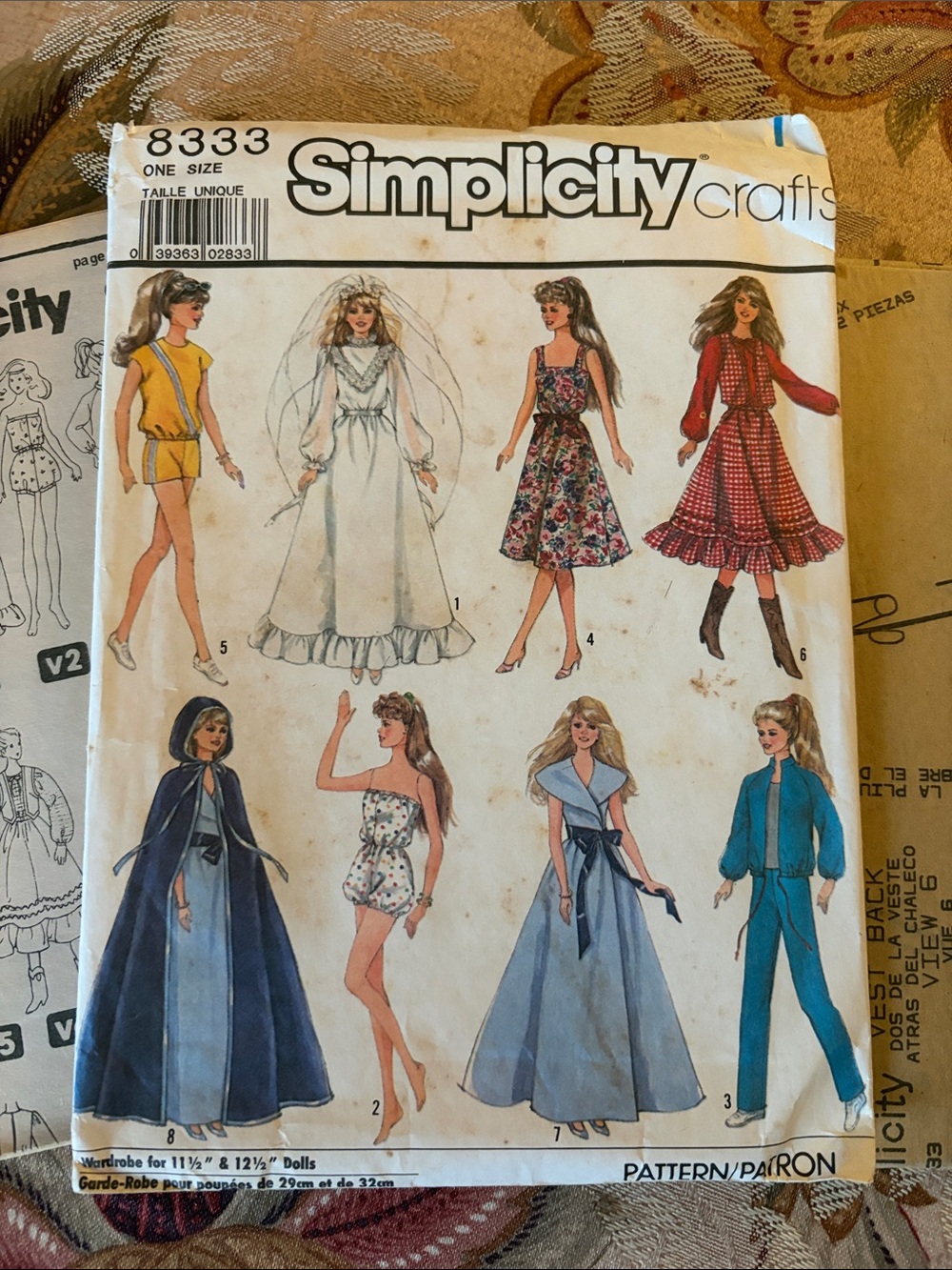 Vintage Simplicity 8333 Barbie Doll Sewing Pattern 1987 UNCUT Factory Folded